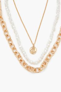 Faux Pearl Charm Necklace Set, image 1