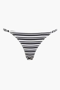 BLACK/VANILLA Striped High-Leg Bikini Bottoms, image 5