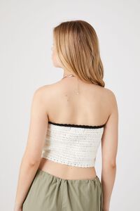 WHITE/BLACK Sweater-Knit Cropped Tube Top, image 3