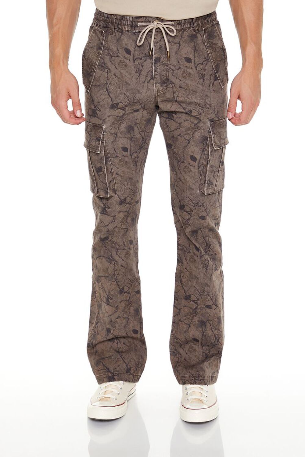 BROWN/MULTI Slim-Fit Leaf Print Cargo Pants, image 2