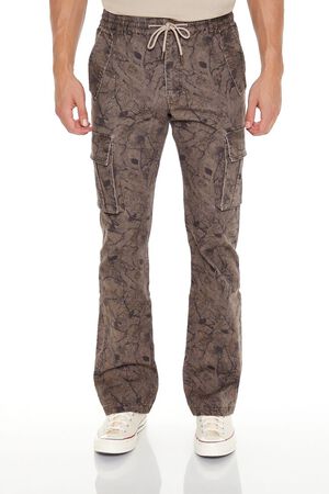 BROWN/MULTI Slim-Fit Leaf Print Cargo Pants, image 2