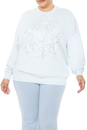 LIGHT BLUE/MULTI Plus Size Beaded Gemini Pullover, image 1