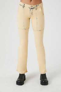 YELLOW Bleach Wash Flare Jeans, image 1