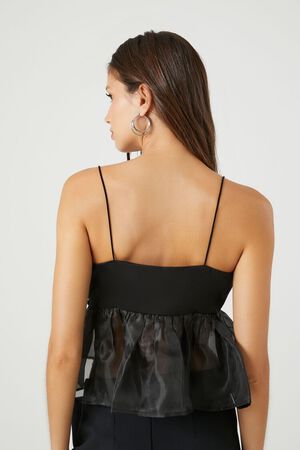 BLACK Organza Peplum Cami, image 3