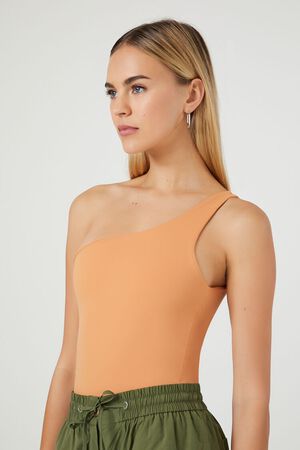TOASTED ALMOND Sculpt Shape One-Shoulder Bodysuit, image 2
