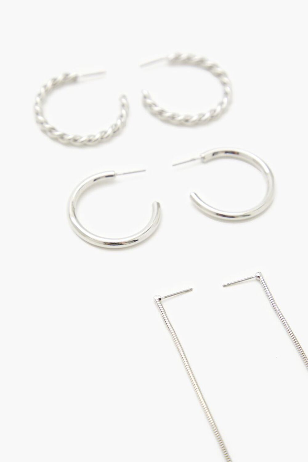 SILVER Twisted Hoop & Duster Earring Set, image 2
