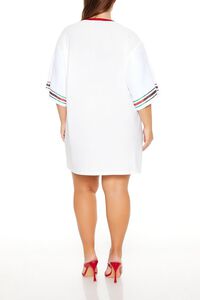 WHITE/MULTI Plus Size Sequin Jolly Babe T-Shirt Dress, image 4
