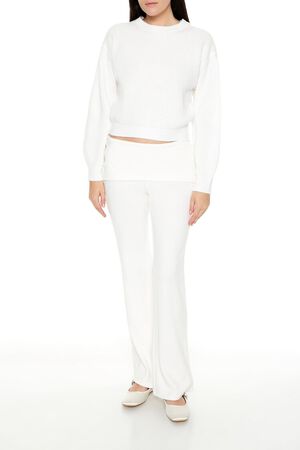 WHITE Cropped Drop-Sleeve Sweater, image 2