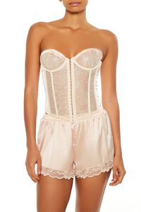 CHAMPAGNE Rhinestone Lingerie Corset Tube Top, image 1