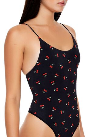 BLACK/MULTI Seamless Cami Lingerie Bodysuit, image 3