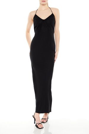 CAMEL Halter Maxi Column Dress, image 1