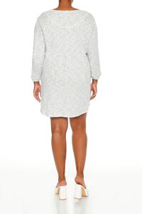 NEUTRAL GREY Plus Size Lace Chevron Mini Dress, image 4