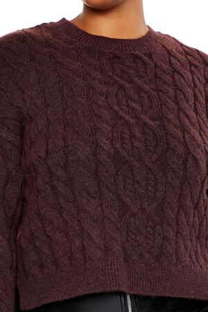 MERLOT Plus Size Cable Knit Sweater, image 3