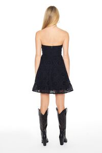 BLACK Strapless Eyelet Bustier Mini Dress, image 3