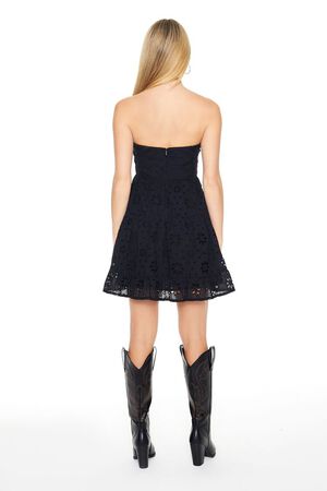 WHITE Strapless Eyelet Bustier Mini Dress, image 3