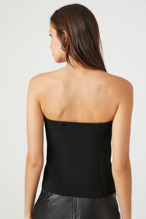 BLACK/SILVER Rhinestone Corset Tube Top, image 3