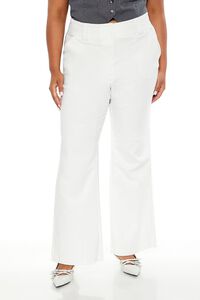 WHITE/BLACK Plus Size High-Rise Trouser Pants, image 2