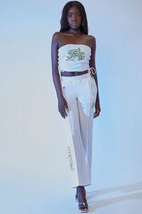 WHITE/MULTI FUBU Embroidered Mesh Pants, image 1