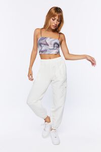 BLACK/MULTI Marble Print Cropped Cami, image 4