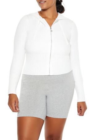 WHITE/MULTI Plus Size California Zip-Up Sweater, image 1