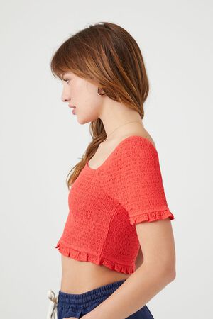 CAYENNE Smocked Square-Neck Crop Top, image 2