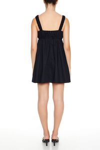 BLACK Poplin Babydoll Mini Dress, image 3