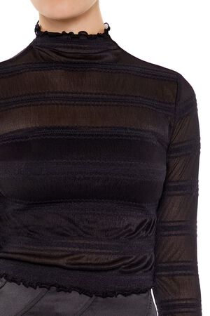 BLACK Shadow-Striped Crop Top, image 3
