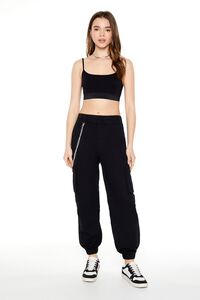 JET BLACK Wallet Chain Cargo Joggers, image 1
