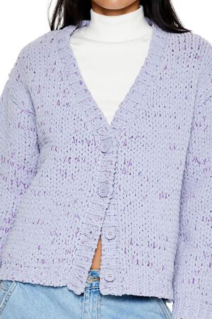 PURPLE/MULTI Marled Cardigan Sweater, image 3