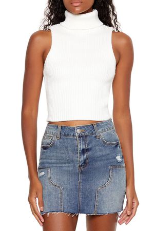 EGRET Turtleneck Sweater-Knit Tank Top, image 1