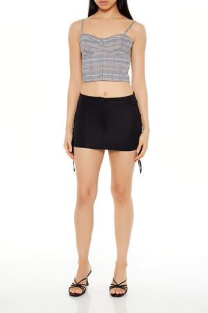 GREY/MULTI Glen Plaid Sweetheart Bustier Cami, image 2