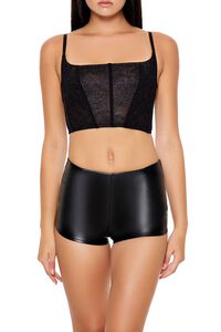 BLACK Rhinestone Lingerie Corset Top, image 1