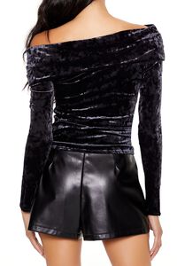 BLACK Crushed Velvet Off-the-Shoulder Top, image 5
