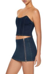 DARK DENIM Denim Cropped Tube Top, image 4