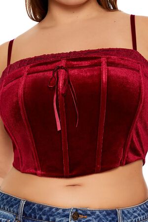 MERLOT Plus Size Velvet Cropped Cami, image 3