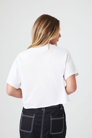 WHITE/MULTI Cropped BFFFS Graphic Tee, image 3