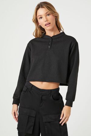 OLIVE Waffle Knit Crop Top, image 1
