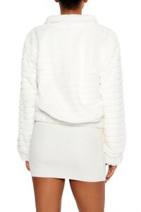 IVORY Quilted Faux Fur Bomber Jacket, image 5