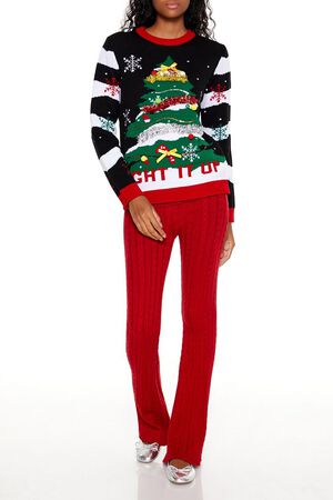 BLACK/MULTI Light It Up Christmas Tree Sweater, image 2