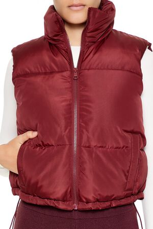 GREEN Toggle Drawstring Cropped Vest, image 3
