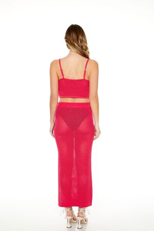 HOT PINK Crochet Maxi Skirt, image 3