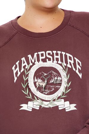 MERLOT/MULTI Plus Size Hampshire Fleece Pullover, image 3