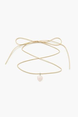 PINK/CREAM Faux Stone Heart Choker Necklace, image 1