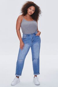 HEATHER GREY Plus Size Cotton Basic Cami, image 4