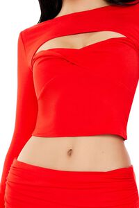 FIERY RED Cutout Crop Top & Mini Skirt Set, image 5