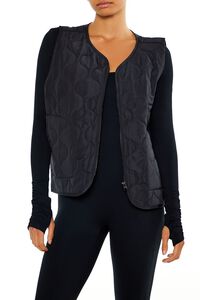 BLACK Active Quilted Zip-Up Vest, image 1