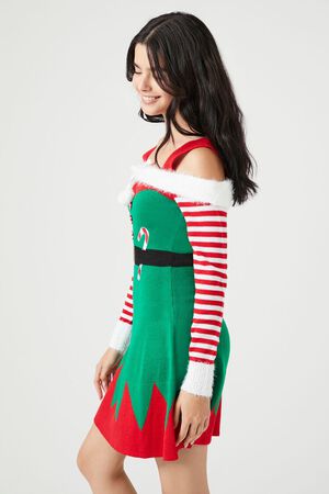 GREEN/MULTI Peppermint Elf Mini Dress, image 2
