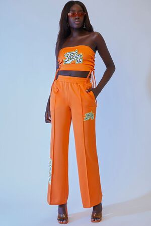 ORANGE/MULTI FUBU Mesh Track Pants, image 1