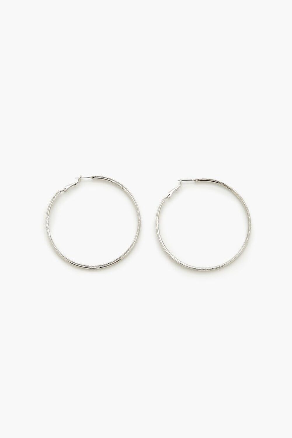 SILVER Etched Hoop Earrings, image 1
