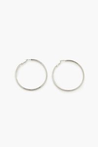 SILVER Etched Hoop Earrings, image 1